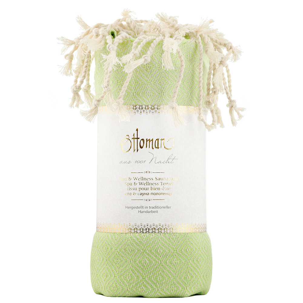 14224-Gr-n Ein Hamamtuch in der Farbe grün ist abgebildet