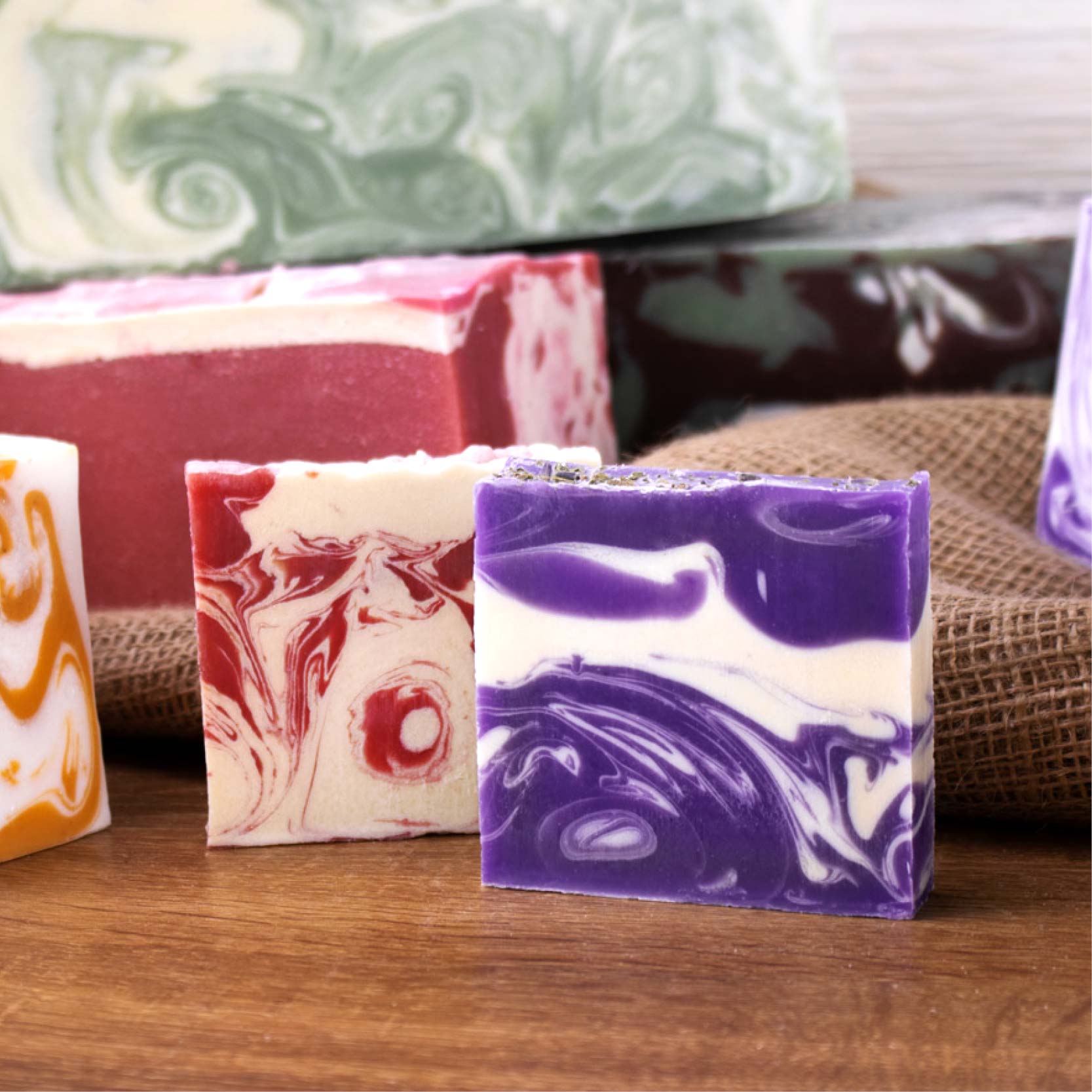 Blöcke und Stücke der Greendoor Handseifen