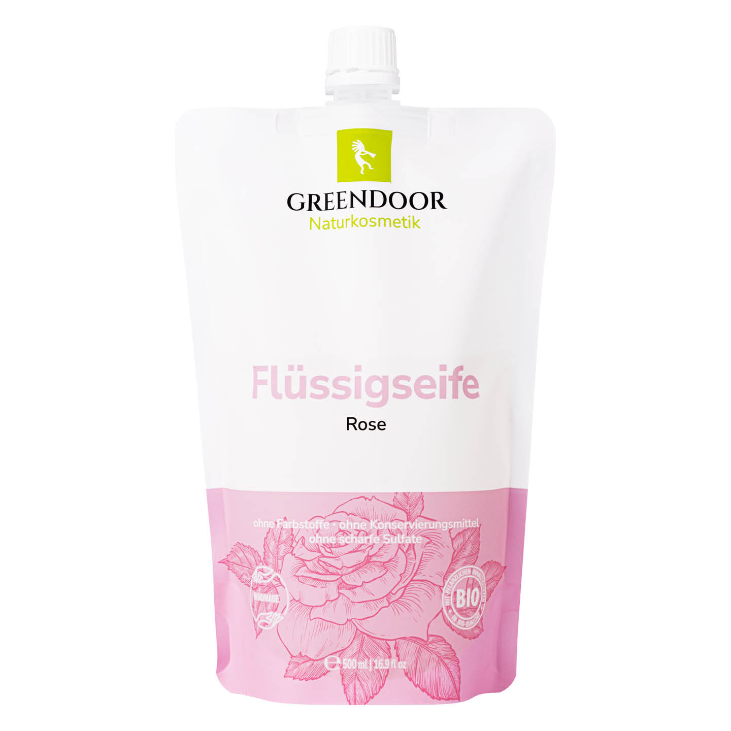 Flüssigseife Nachfüllpackung Rose Greendoor Flüssigseife Rose Nachfüllbeutel