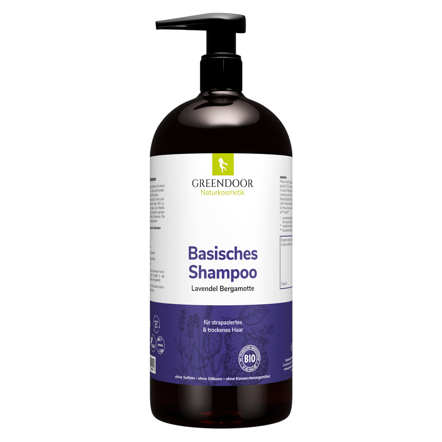 Basisches Shampoo XL Lavendel Bergamotte große Flasche Greendoor Shampoo Lavendel