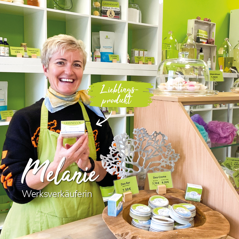 Verkäuferin Melanie im Greendoor Werksverkauf