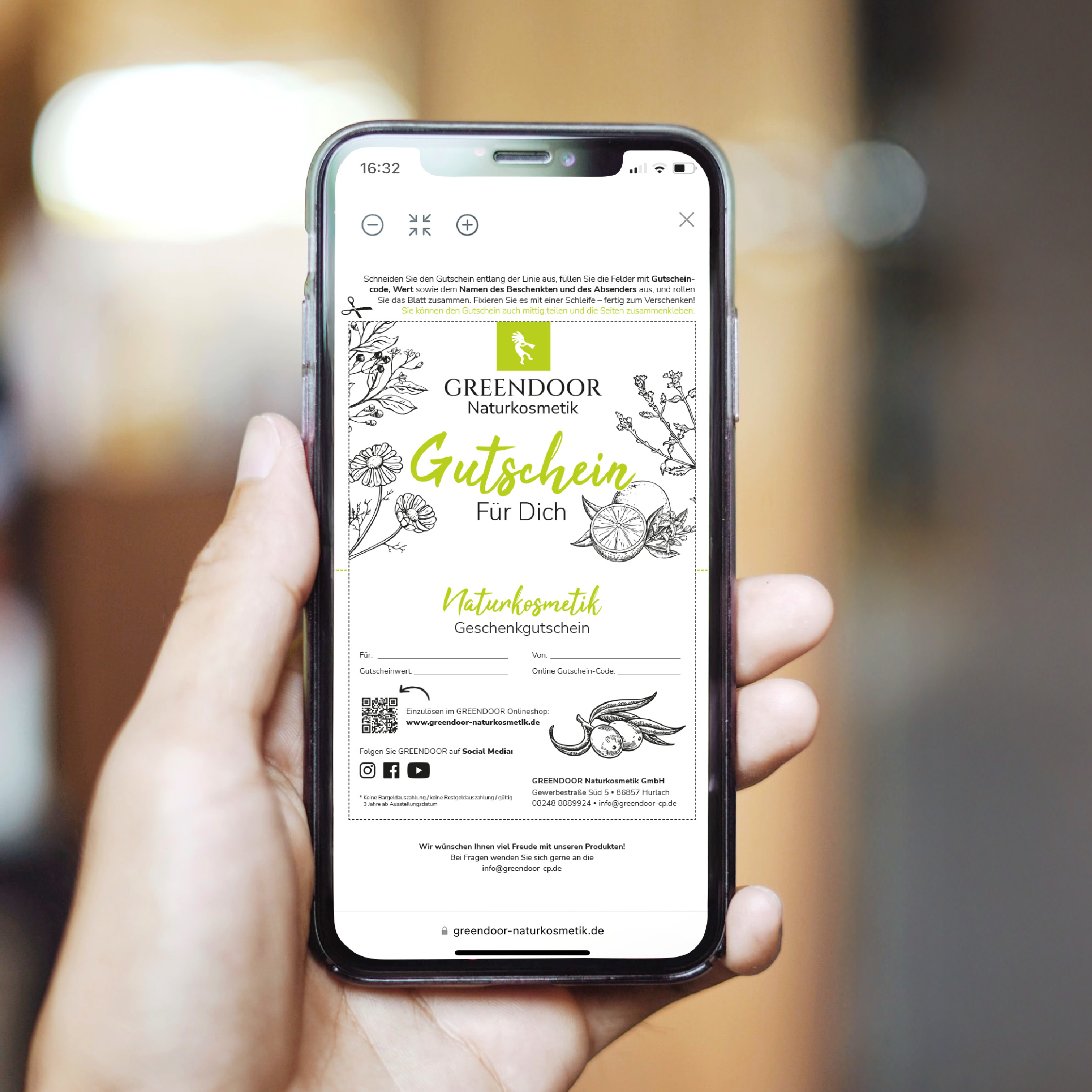 Geschenkgutschein nur für den Onlineshop, sofort als Code