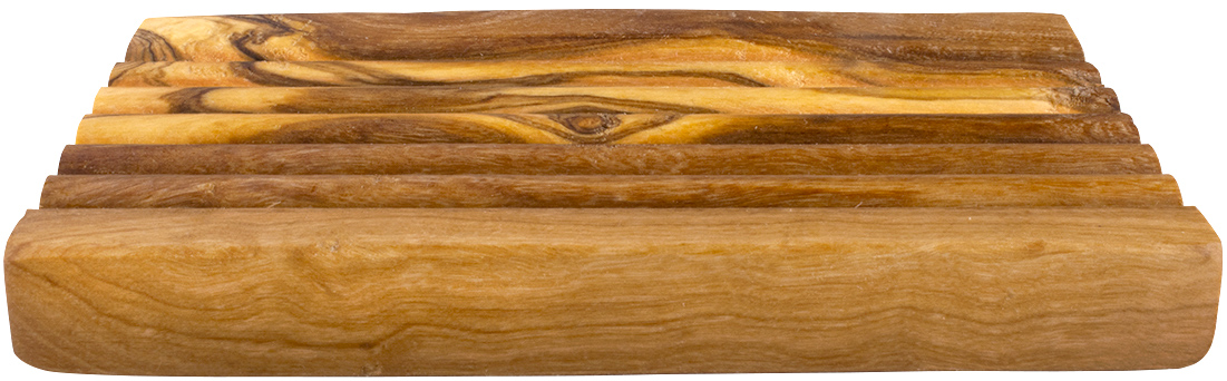 Holzschale-gerfiffelt-SP Olivenholz Seifenschale geriffelt