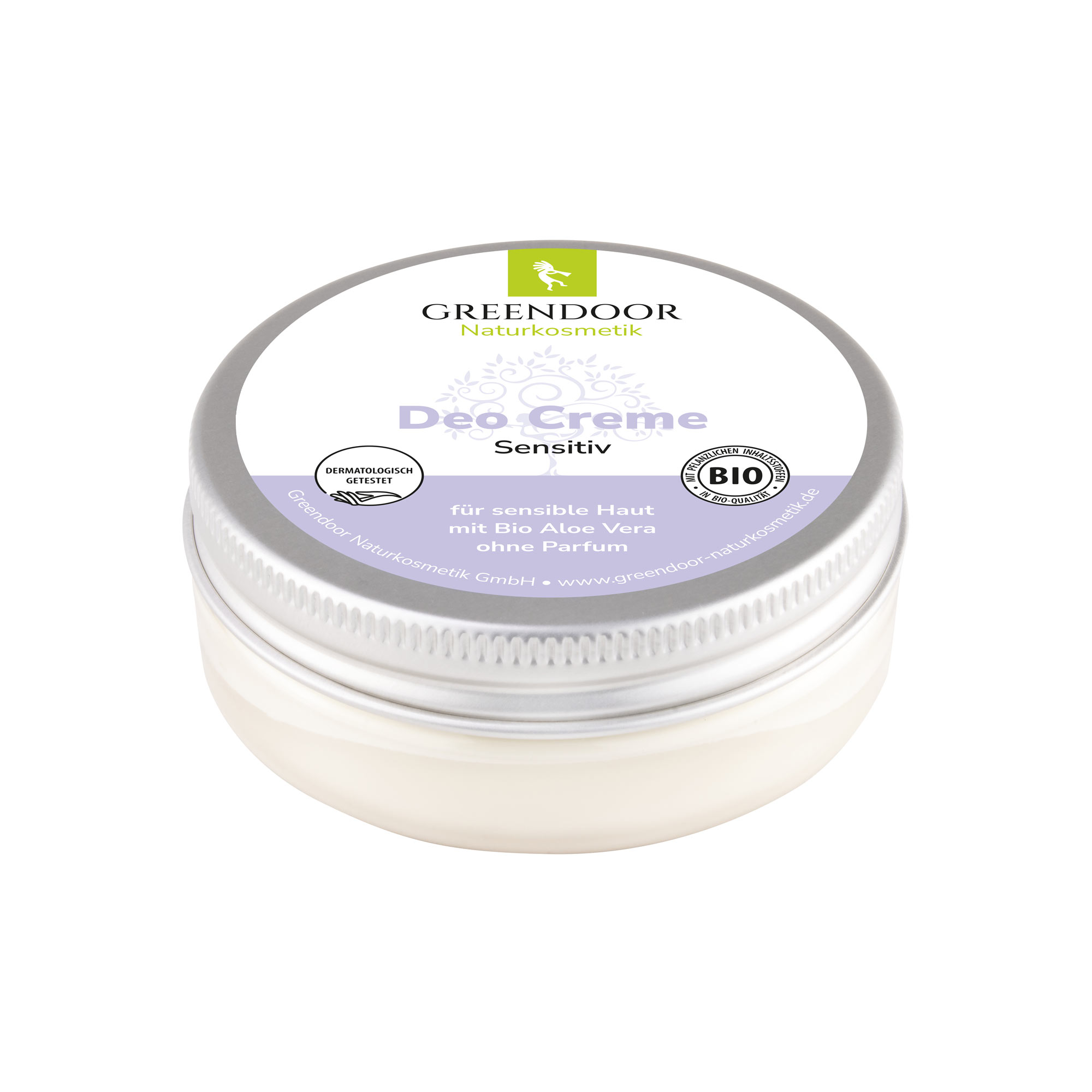 Greendoor Naturkosmetik Deo Creme Sensitiv 50ml Greendoor Naturkosmetik Deo Creme Sensitiv mit Bio Aloe Vera, für sensible Haut, ohne Parfum
