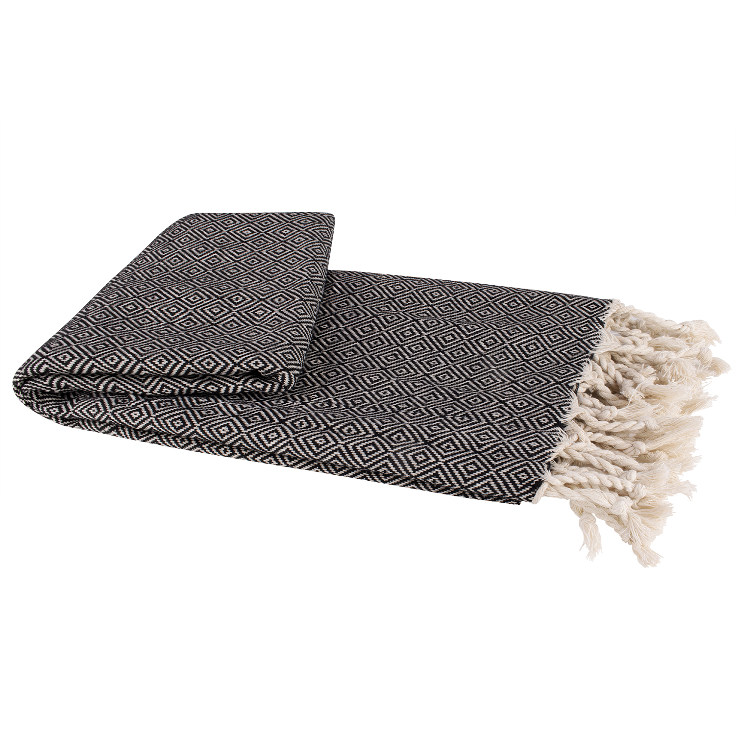 Hamamtuch-Schwarz-gefalten